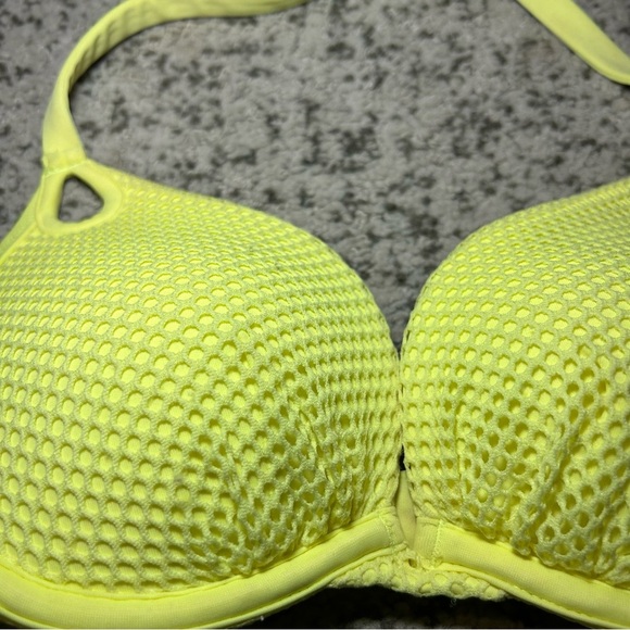 Victorias Secret Neon Yellow Mesh The Gorgeous Push Up Bikini Top & Bottoms Set - Picture 5 of 15